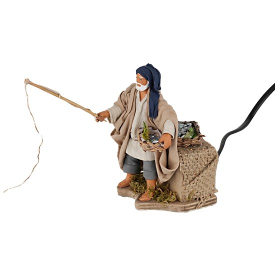 Pescatore 12 cm in movimento per presepe Mondo Presepi