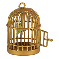 Gabbia con uccellino cm 5 h per presepe Mondo Presepi 2