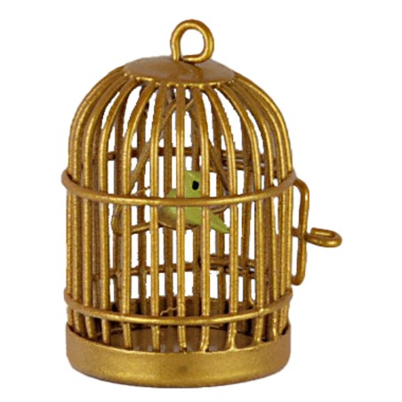 Gabbia con uccellino cm 5 h