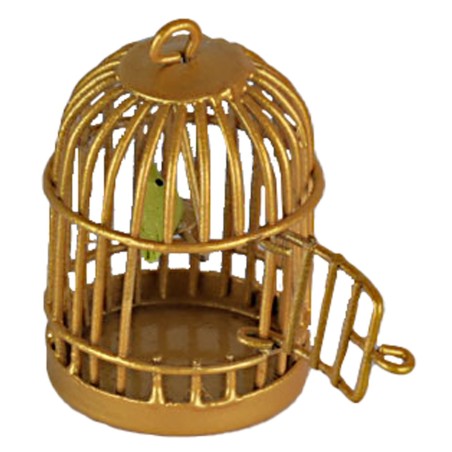 Gabbia con uccellino cm 5 h