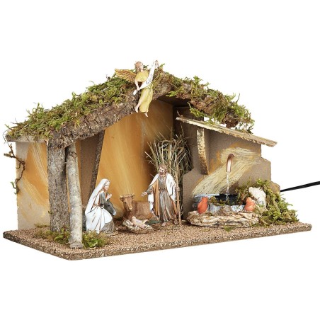 Stable complete with nativity and working fountain cm 39x23x23 h
