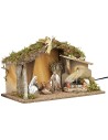 Stable complete with nativity and working fountain cm 39x23x23 h