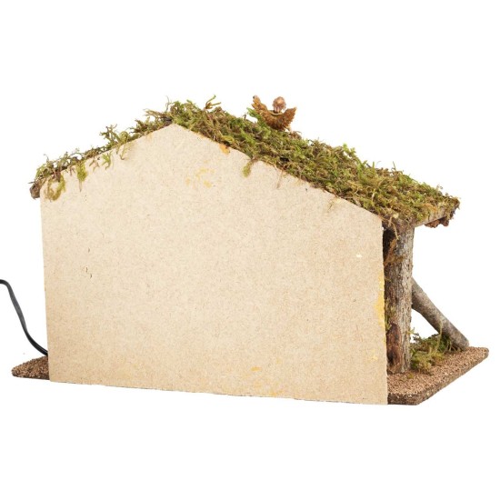 Stable complete with nativity and working fountain cm 39x23x23 h