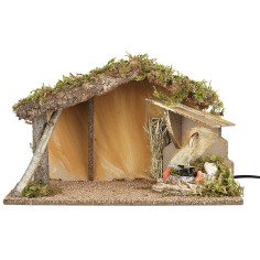 Capanna per presepe con fontana funzionante cm 39x23x23 h per 2
