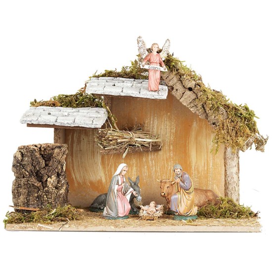 Cabaña con natividad Landi Moranduzzo cm 32,5x17x23 h