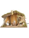 Stable complete with nativity and working fountain cm 39x23x23 h