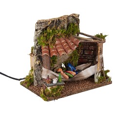 "Sleeping figure in motion, dimensions 24x16x21 cm (height), for Nativity scene Mondo Presepi" 2