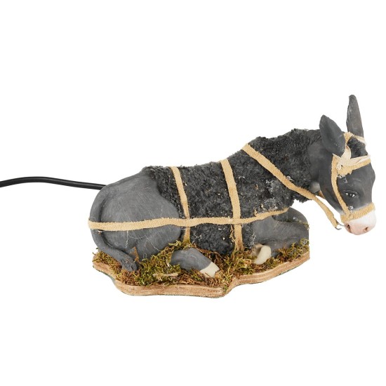 Asino seduto in movimento serie 24 cm per presepe Mondo Presepi