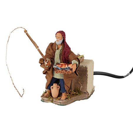 10 cm moving fisherman for nativity scene Mondo Presepi