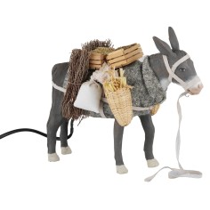 Asino in piedi in movimento 24 cm per presepe Mondo Presepi