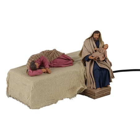 Natività 12 cm in movimento con Madonna che riposa