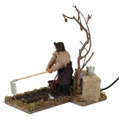 Uomo che zappa 12 cm in movimento per presepe Mondo Presepi 2
