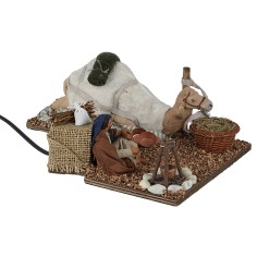 Cammelliere con cammello 12 cm in movimento per presepe Mondo 2