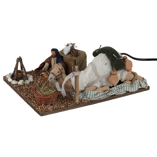 Cammelliere con cammello 12 cm in movimento per presepe Mondo