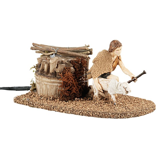 Boy with sheep 12 cm with double movement for Mondo nativity scene