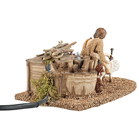 Boy with sheep 12 cm with double movement for Mondo nativity scene