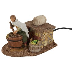 Uomo che spreme l'uva serie 12 cm Fontaini in movimento per