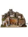 Nativity scene with lights and working fountain complete with figurines cm