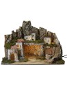 Nativity scene with lights and working fountain, dimensions
