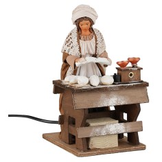 Donna che impasta in movimento 24 cm per presepe Mondo Presepi