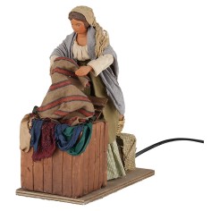 Lavandaia in movimento 24 cm per presepe Mondo Presepi 2