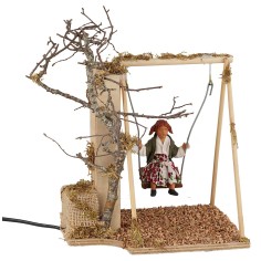 Bambina sull'altalena serie 24 cm in movimento