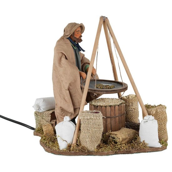 Uomo che setaccia in movimento 24 cm per presepe Mondo Presepi