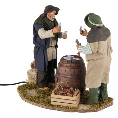 Giocatori di carte in movimento 30 cm per presepe Mondo Presepi