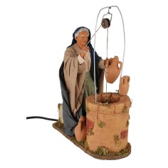 Donna al pozzo in movimento 30 cm per presepe Mondo Presepi 2