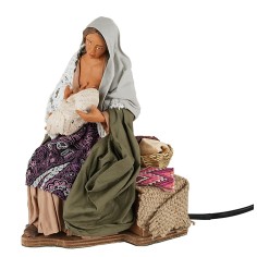 Donna che allatta in movimento serie 30 cm per presepe Mondo 2