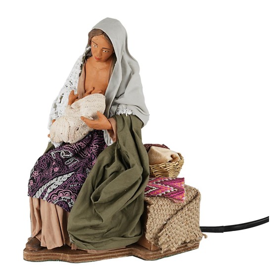 Donna che allatta in movimento serie 30 cm per presepe Mondo