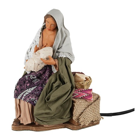 Donna che allatta in movimento serie 30 cm per presepe Mondo