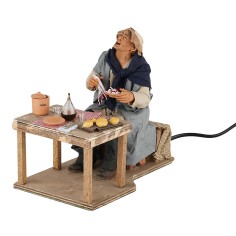 Uomo che mangia serie 30 cm in movimento per presepe Mondo 2