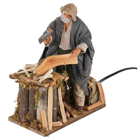 "Woodcutter in motion 24 cm for nativity scene Mondo Presepi"