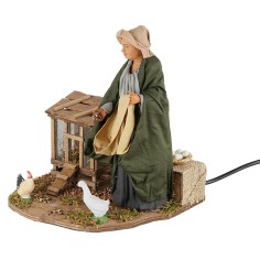 Woman feeding chickens in motion 30 cm 2