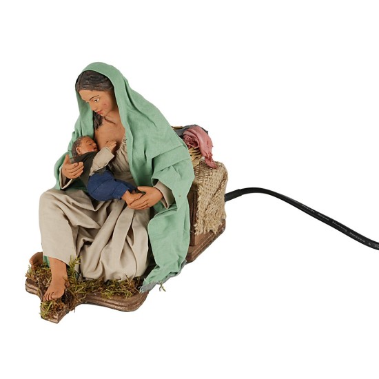 Donna che allatta seduta in movimento serie 30 cm per presepe