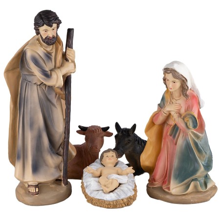 Set 11 soggetti Natività, Magi, angelo e pastore 40 cm in