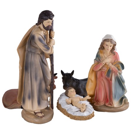 Set 11 soggetti Natività, Magi, angelo e pastore 40 cm in