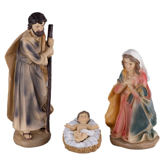 Set 11 soggetti Natività, Magi, angelo e pastore 40 cm in