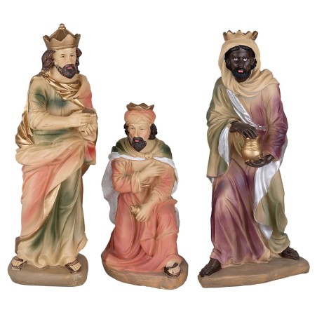 Conjunto de 11 figuras Natividad, Reyes Magos, ángel y pastor