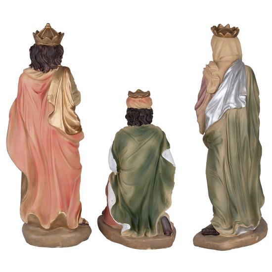 Conjunto de 11 figuras Natividad, Reyes Magos, ángel y pastor