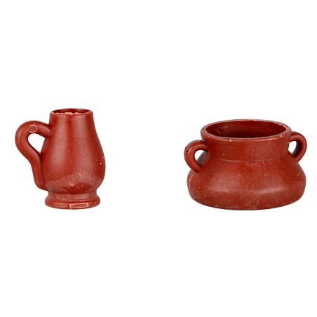 Set of 2 amphorae 3-3.5 cm high for nativity scene Mondo Presepi