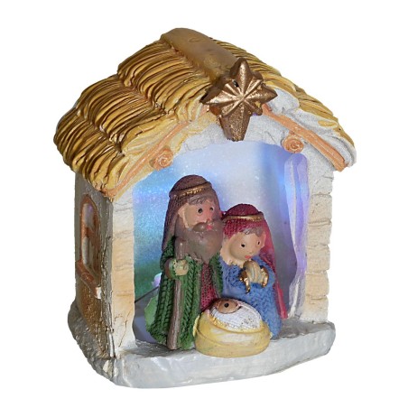 Naïve nativity illuminated with LED cm 5x4.5x8 h