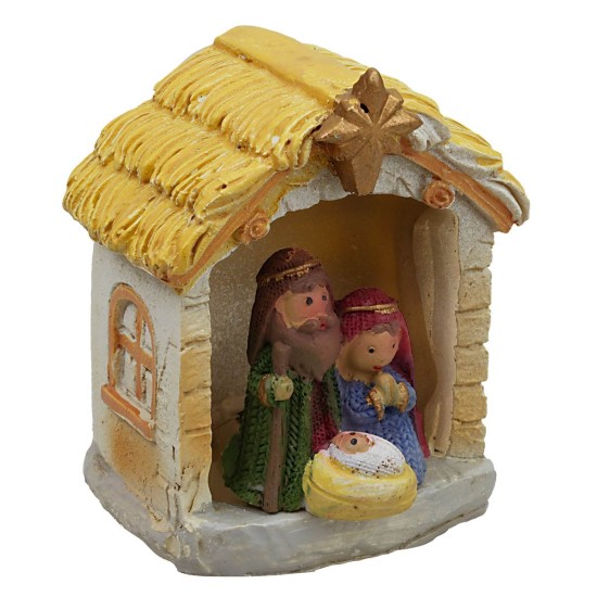 Naïve nativity illuminated with LED cm 5x4.5x8 h