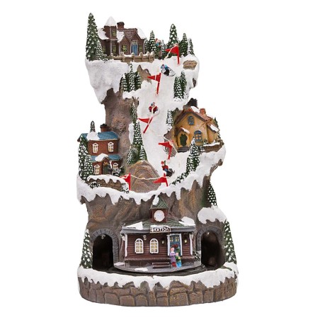 Villaggio in movimento con treno completo di luci e suoni cm