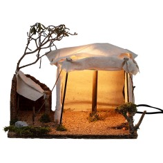 Illuminated Arab tent with working fire cm 30x22x25 h 2