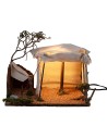 Illuminated Arab tent with working fire cm 30x22x25 h