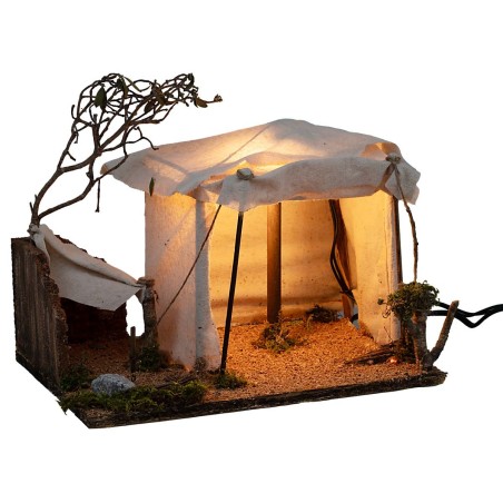 Tenda Araba illuminata con fuoco funzionante cm 30x22x25 h per