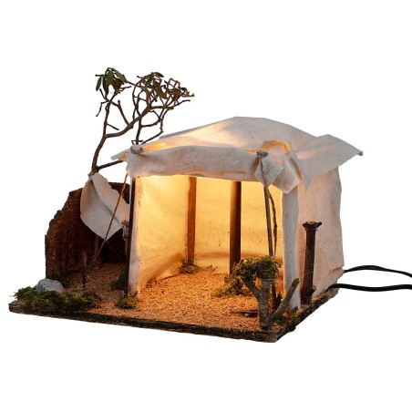 Illuminated Arab tent with working fire cm 30x22x25 h