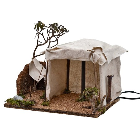 Illuminated Arab tent with working fire cm 30x22x25 h